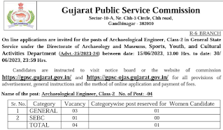 Archaeological Engineer or Civil Engineering Job Opportunities in Gujarat Public Service Commission