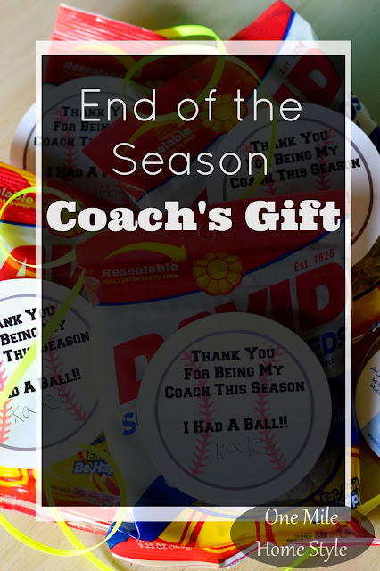 End of the Baseball Season Coach's Gift with Printable Gift Tag- One Mile Home Style