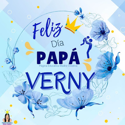 Solapín Feliz Día del Padre - Nombre Verny para imprimir gratis