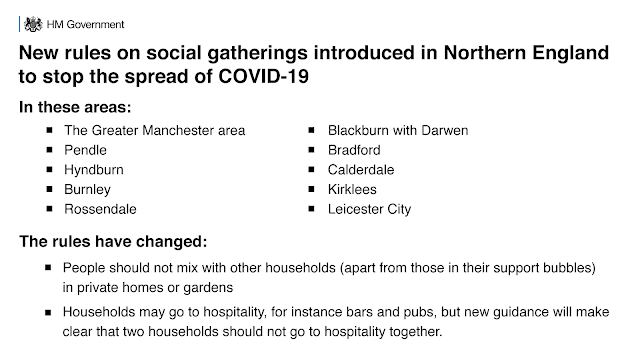 northern england new rules from 31 July for 2 weeks