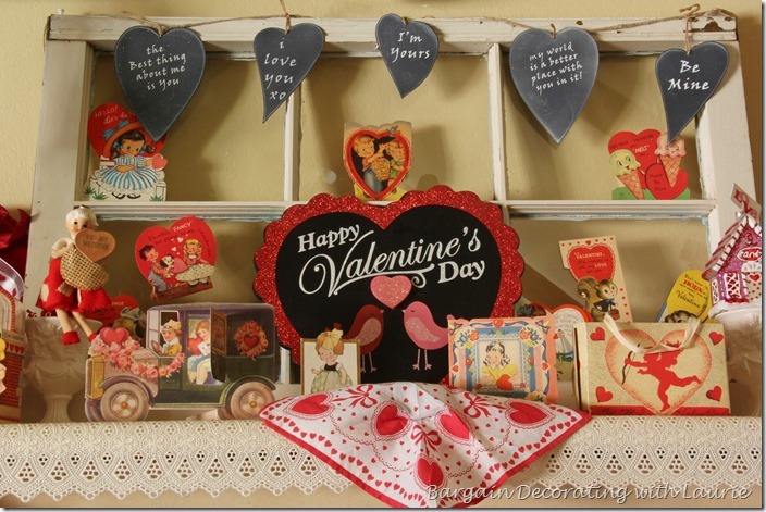 Valentine Mantel-Bargain Decorating with Laurie