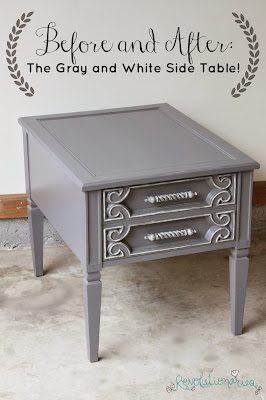 Before and After: The Gray and White Side Table!