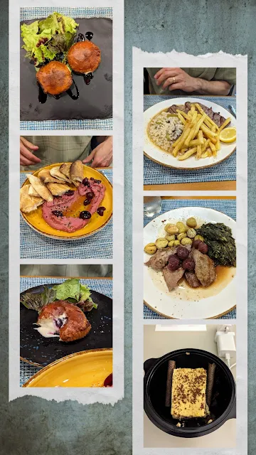 Collage of dishes from As Tilias in Fundao Portugal