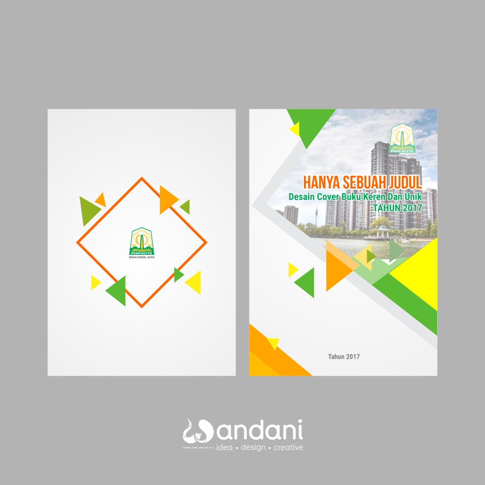 Desain Cover  Buku  Keren dan Unik Motif Segitiga Premium