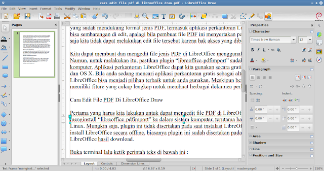 Cara Edit File PDF Di LibreOffice Draw
