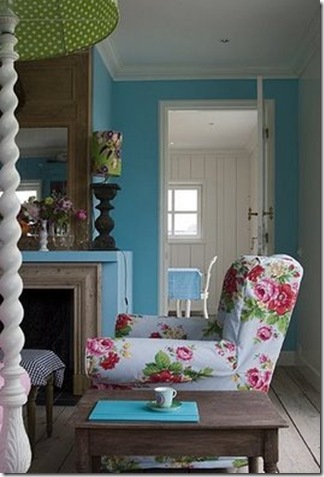 room service blog blue floral chair