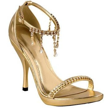 gold evening sandals. These days, evening sandals