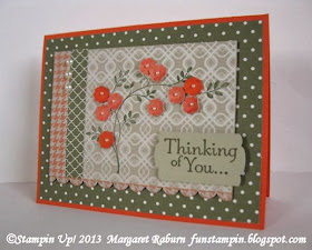 Stampin' Up!, Color Challenge, Sweater Weather DSP, Regals Collection Paper Pack, Thinking of You, Margaret Raburn