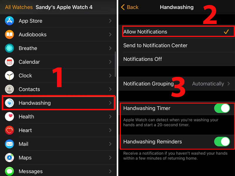 Kích hoạt tính năng Rửa tay trên iPhone