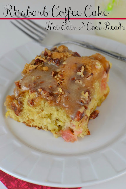 A delicious springtime dessert that's perfect for any occasion! Rhubarb Coffee Cake from Hot Eats and Cool Reads!