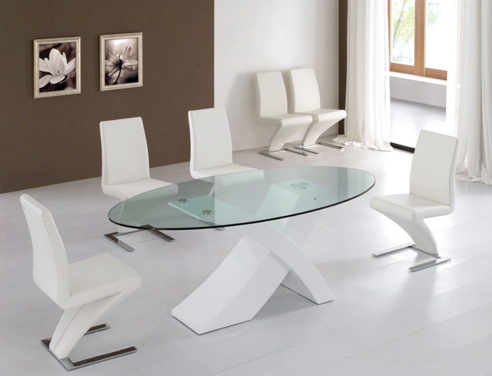 Modern Glass Dining Table With Extension