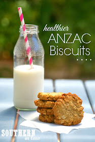 Healthier ANZAC Biscuit Recipe - gluten free, low sugar, low fat, healthy