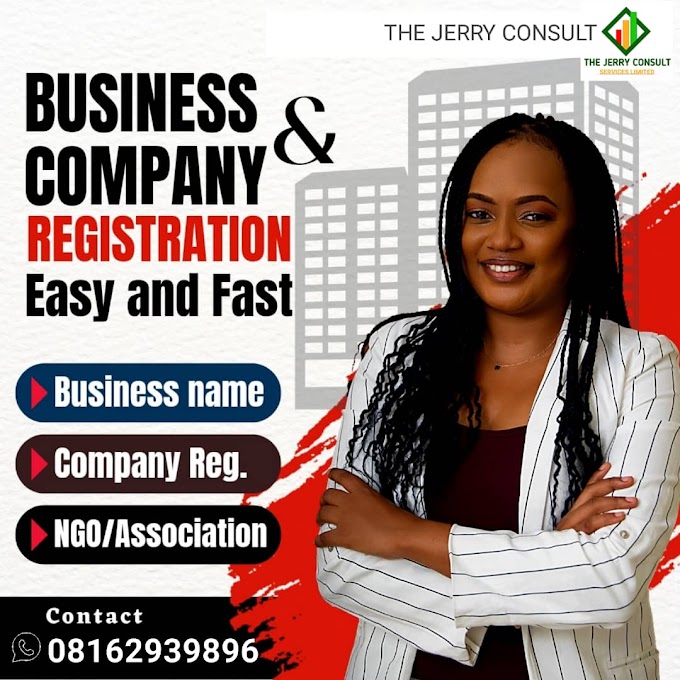 THE JERRY CONSULT SERVICES LIMITED:  Register your business and company. 