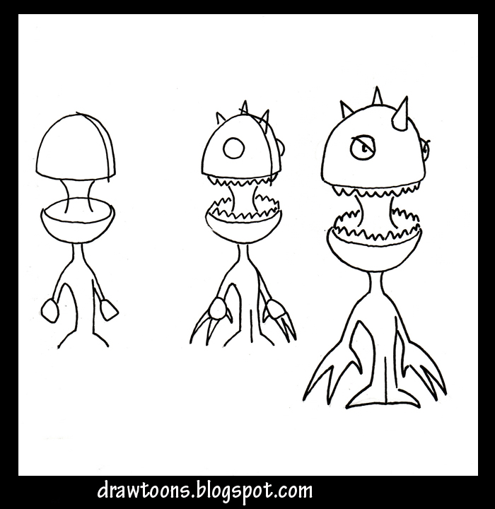 how to draw cartoons eyes. How to draw a cartoon monster