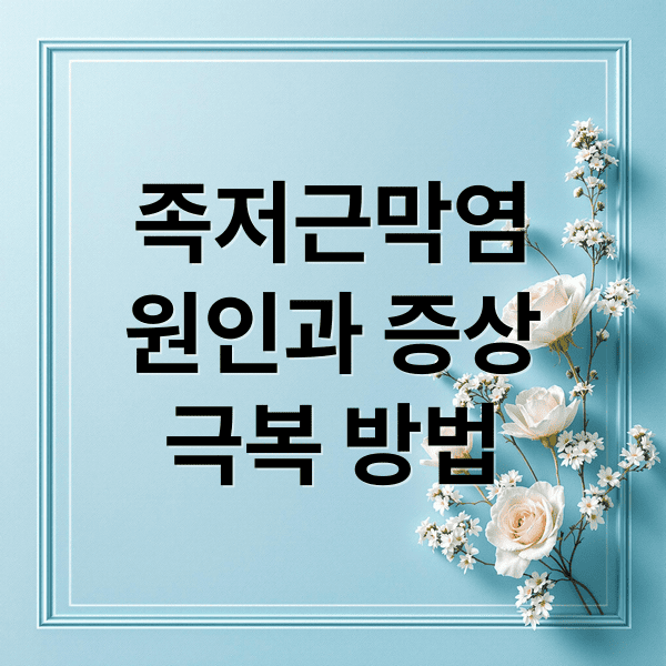 족저근막염 의심된다면? 아침 첫 발 통증부터 치료법까지 총정리