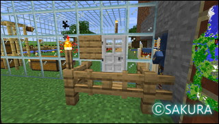 Minecraft　養蜂場の出入り口は鉄のドアを使用する
