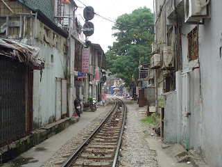 Railroad tracks. Hanoi Vietnam