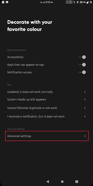 Pilih Menu Advanced Settings