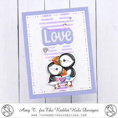 Love Puffin Stamp Set illustrated by Agota Pop, You've Been Framed - Layering Dies, Valentine Stencil, Love - Scripty Word with Shadow Layer Dies by The Rabbit Hole Designs #therabbitholedesignsllc #therabbitholedesigns #trhd