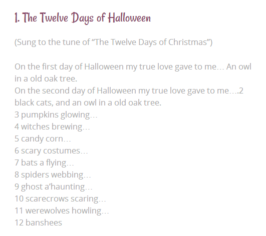 Jolly Halloween songs for children