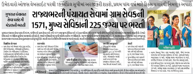 GPSSB Recruitment  Mukhya sevika & Gram Sevak 1796 Post-2022 @ gpssb.gujarat.gov.in