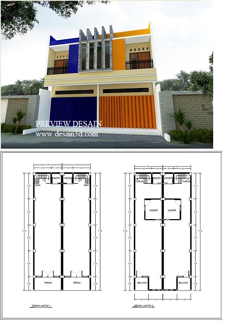 Paket Murah Desain Ruko  Denah  2  Lantai  JASA DESAIN 