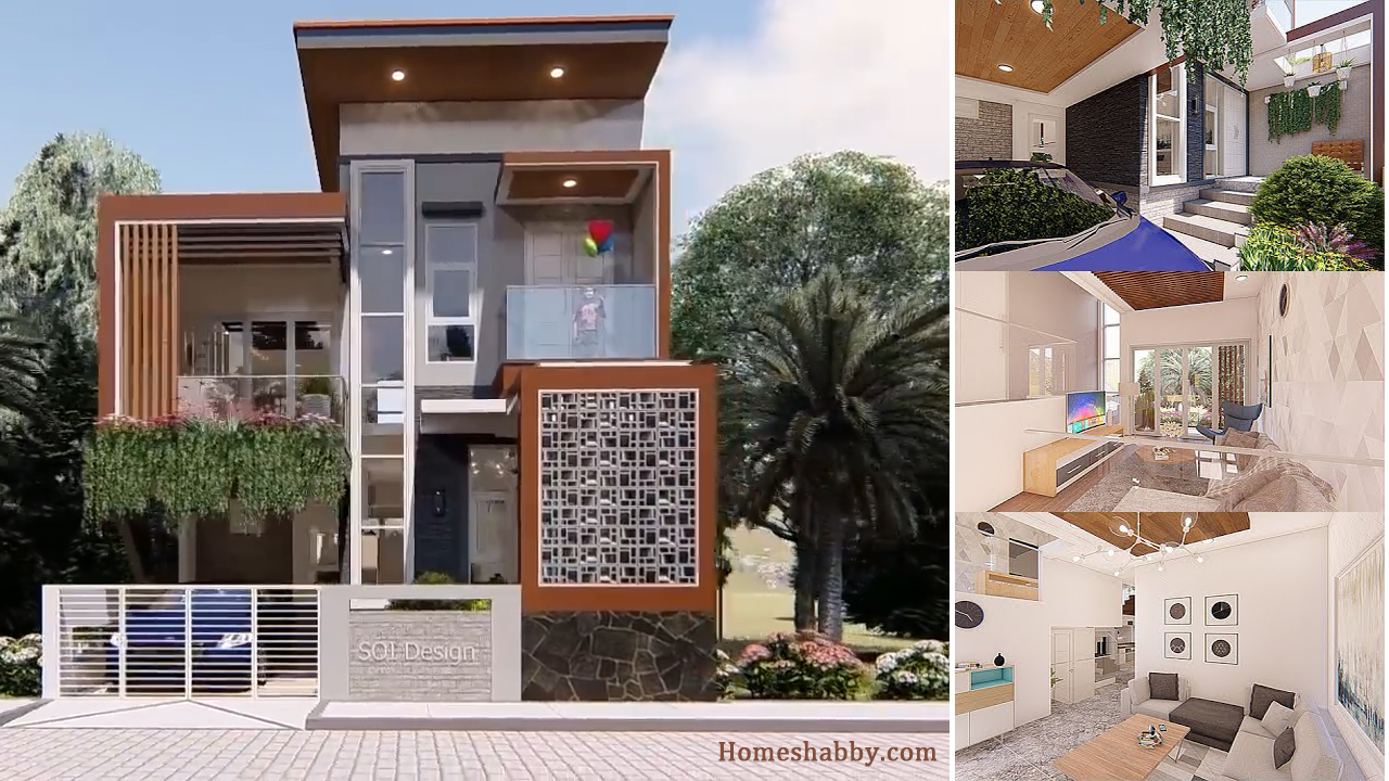 Desain Dan Denah Rumah Minimalis Split Level 7 X 13 M Satu Setengah Lantai 3 Kamar Tidur Musholla Homeshabbycom Design Home Plans