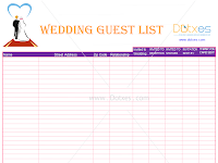 Guest List Template Wedding