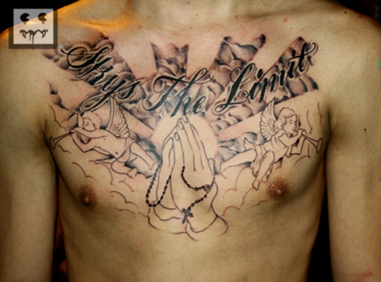 First Session On Chest Piece Done By R2G2''SKYS THE LIMIT''