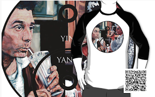 Cosmo Kramer Yin & Yang baseball t shirt by Boulder artist Tom Roderick