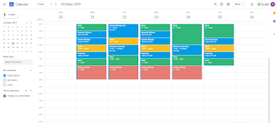 A screenshot of a user's Calendar