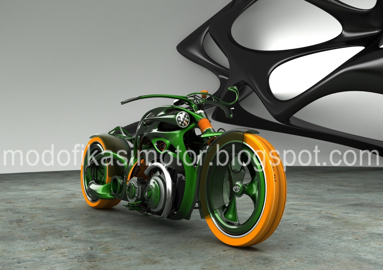 2011 Motorcycles Modifikasi Motor Vespa Chopper Green Style Concept