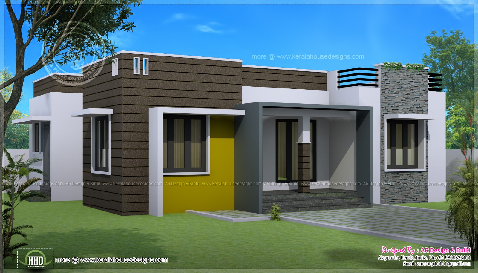 3 BHK Kerala  courtyard single floor house  keralahousedesigns