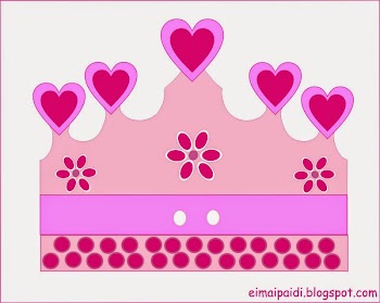 Pink Hearts and Flowers: Free Printable Crown or Tiara.