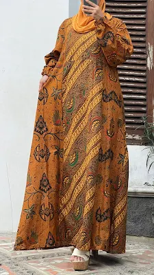 model baju batik terbaru gamis