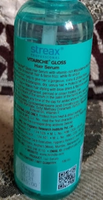 Streax Professional Vitariche Gloss Hair Serum Ingredients