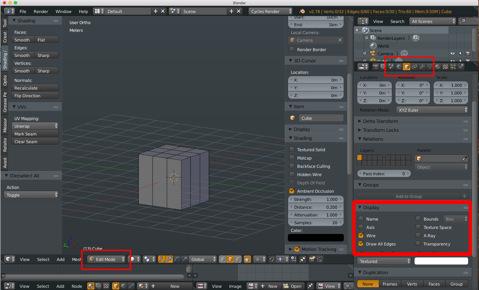 Blender Quick Tip Display Lines And Edge Loops