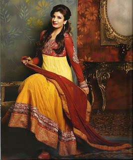 BRAND: Brijraj CATEGORY: Unstitched Suit with Dupatta  COLOUR: Suit: Rust and Yellow Dupatta: Rust  MATERIAL: Suit: Poly Georgette Dupatta: Shantoon