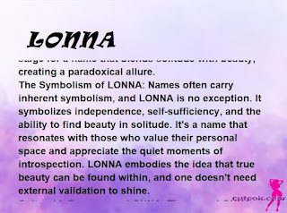 ▷ meaning of the name LONNA (✔)