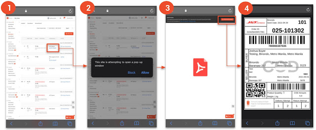 Print Shopee Air Waybill via Mobile Web Browser (Safari)
