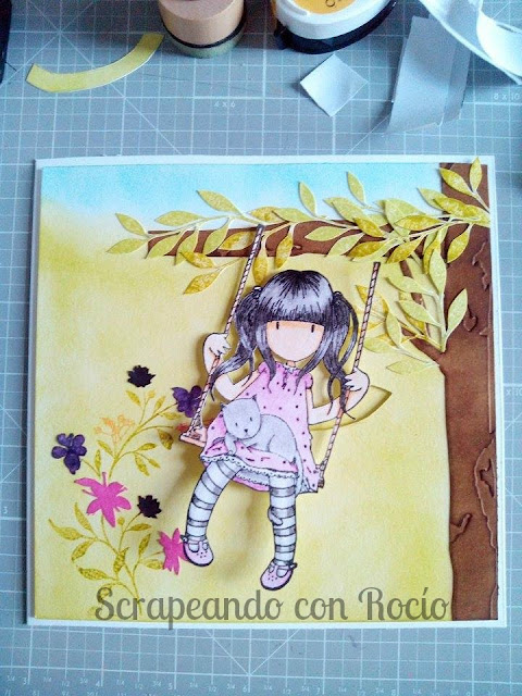 Tutorial tarjeta interactiva Gorjuss scrapbooking