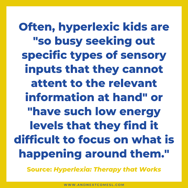 Sensory issues in hyperlexia