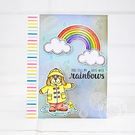 Sunny Studio Stamps: Color Me Happy Rainbow Rainy Day Card by Lexa Levana