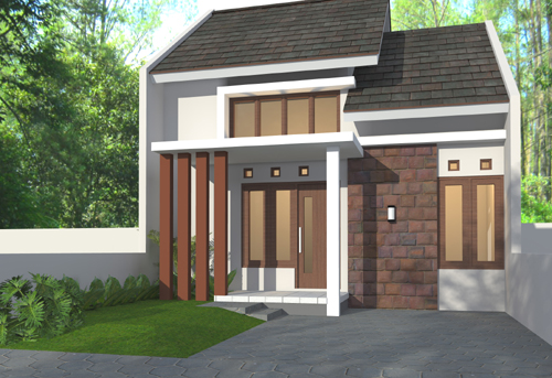 Desain rumah minimalis modern 1 lantai type 45