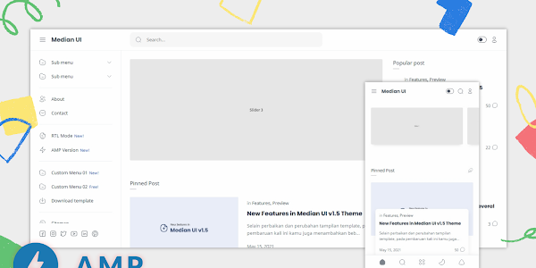 Median UI v1.5 AMP Premium Blogger Template