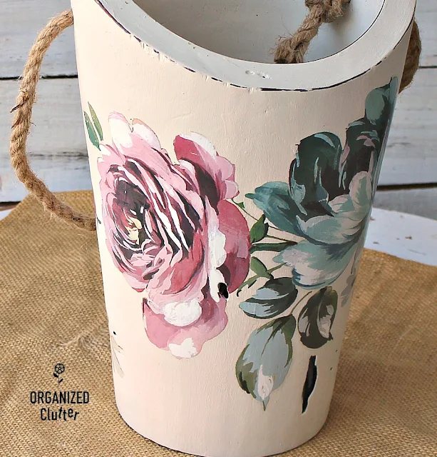 Redesigning A Thrifted Wood Vase With Prima Marketing Transfers #goodwill #thriftshopmakeover #redesignwithprima #dixiebellepaint #upcycle