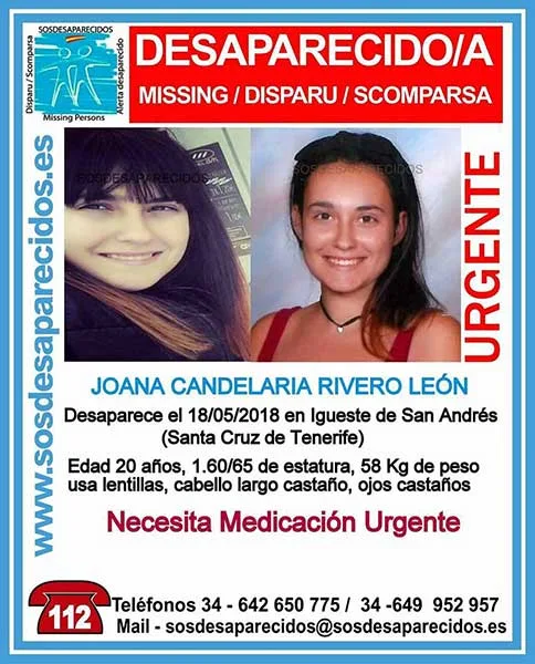 Buscan joven desaparecida Igueste de San Andrés, Tenerife