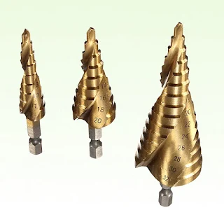 HSS Impact Ready Cone 2 Flute Spiral Step Drill Bit Set 3pcs