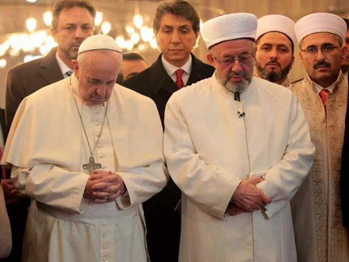 Papa Francesco in Turchia: prega nella Moschea Blu di Istanbul