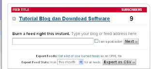 cara memasang widgets feedburner artikel berlangganan